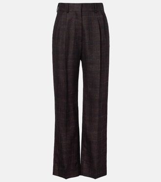 Blaz&eacute; Milano Blaz&eacute; Milano Pantaloni Fox a gamba larga in lana e seta a quadri