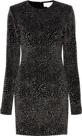 Genny animalier velvet mini dress - women - Polyester/Elastane/Polyester - 44 - Black