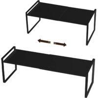 OEM Mezheng - Estante Esquinero Retr&aacute;ctil Para Armarios - Acero Inoxidable Negro - Ahorra Espacio En Armarios Y Encimeras - Capacidad De 10 Kg - Crezuo