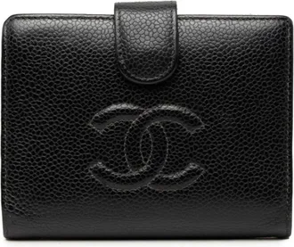 Chanel Black Grained Calfskin Wallet (Bi-Fold) (Pre-Owned)