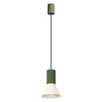 Sollux Lighting L&aacute;mpara colgante beige/verde oliva acero/aluminio alt. 120 cm