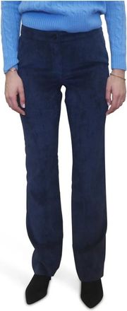 Emme Di Marella Corduroy Wide Broeken - Dames - Wijde Broeken - Blauw - M - Polyester - Broeken