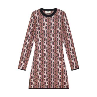 Fendi Knitted Dresses, female, Pink, Size: XS Short Pink Dress Abito Donna Corto