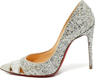 Christian Louboutin Pumps a punta con glitter - Argento