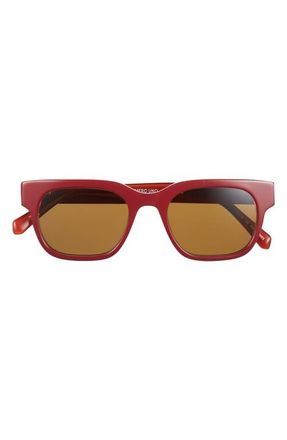 Eyebobs Numero Uno 49mm Rectangular Polarized Sunglasses in Wine /Blush Layer /Brown at Nordstrom