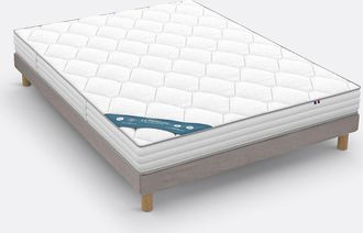 La Redoute Interieurs Set met latexmatras met traagschuim en gestoffeerde lattenbodem