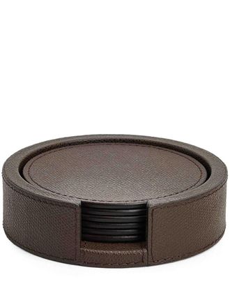 Giobagnara Zes leren onderzetters - Bruin