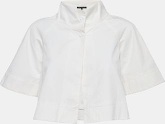 Theory White Cotton Gabardine Top