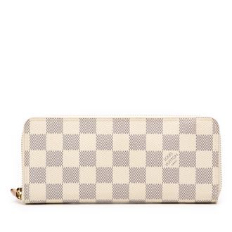 Louis Vuitton Tweedekans Damier Azur Clemence Zippy Portemonnee
