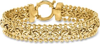 Ross-Simons 18kt Gold Over Sterling Byzantine Beaded-Edge Bracelet