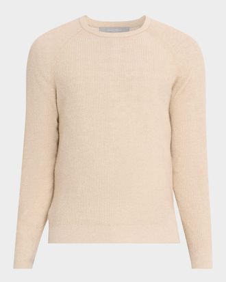 Neiman Marcus Men & apos;s Crewneck Ribbed Cashmere Sweater