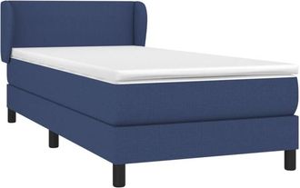 vidaXL Vidaxl - Cama Box Spring Con Colch&oacute;n Tela Azul 100x200 Cm