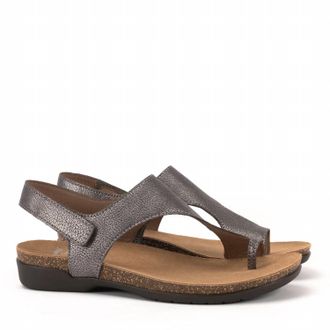 Dansko Womens Reece Leather Sandals In Pewter