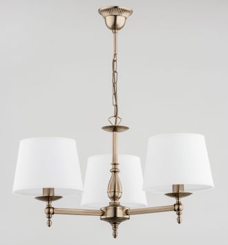 OEM Lampada A Sospensione Con Patina Dorata Su Catena Con Paralumi Bianchi Per Soggiorno 3xe14 10w Roksana Alfa