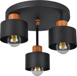 OEM L&aacute;mpara De Techo Negra, Metal Industrial, 3xe27, Iluminaci&oacute;n Led Moderna Para Sal&oacute;n, Cocina, Dormitorio, Habitaci&oacute;n Infantil, Loft