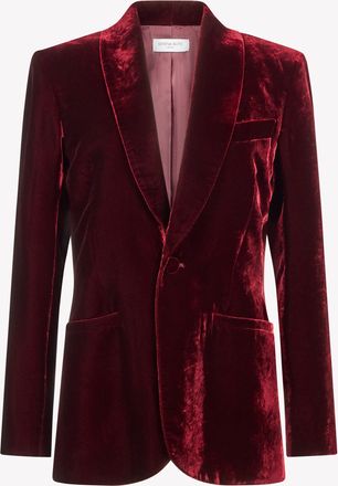 Serena Bute Velvet Blazer - Burgundy