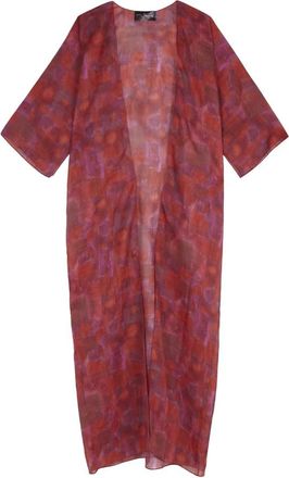 Cortana Nina- lang jack in ramie indira print- - Dames - Kimonos - Rood - L - Overhemden