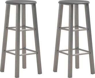 vidaXL Vidaxl - Taburetes De Cocina 2 Unidades Mdf Gris Antracita