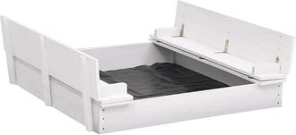 vidaXL Arenero Infantil De Madera De Abeto Blanco 95x90x15 Cm Vidaxl