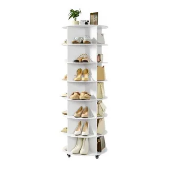 OEM Zapatero Para 28 Pares De Zapatos, 7 Estantes Y 4 Compartimentos, Giratorio 360&deg;, Con Ruedas M&oacute;viles, Ideal Para Dormitorio, Sala De Estar O Recibidor