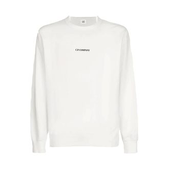 C.P. Company Sweatshirts, male, White, Size: 2XL Light Fleece Logo Sweatshirt