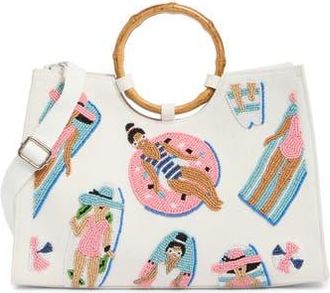 Collection XIIX Beaded Pool Tote in White at Nordstrom Rack