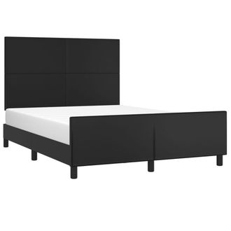 vidaXL Estructura De Cama Sin Colch&oacute;n Cuero Sint&eacute;tico Negro 140x190 Cm Vidaxl
