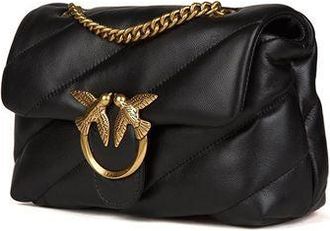 Pinko Womens Crossbody Bag Black Lamb Leather Crossbody-bags