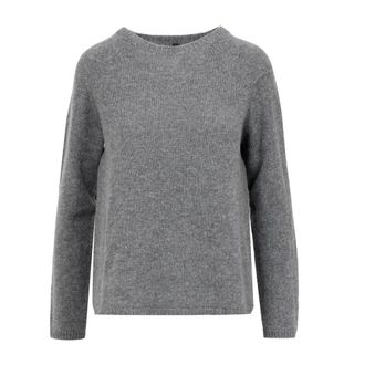 Max Mara Grijze Wol Kasjmier Trui Ronde Hals - Dames - Ronde hals truien - Grijs - XS - Wol - Truien & Vesten
