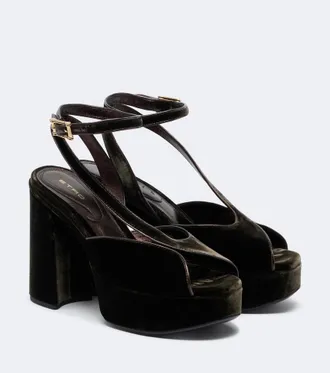 Etro Velvet platform sandals