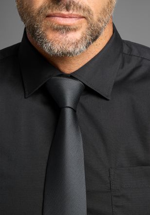 Man's World Krawatte MANS WORLD, Herren, grau (anthrazit), Web, Kunstfaser, leicht gl&auml;nzend, unifarben, Krawatten Krawatte, mit nimalistischem ton-ton Streifen De