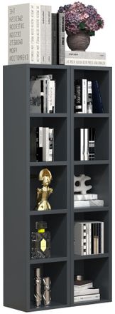 VCM Madera Cd Dvd Estante De Almacenamiento Estante De La Librer&iacute;a Decoraci&oacute;n Estante Megosa S (antracita) - Vcm