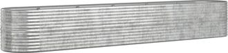 vidaXL Jardinera arriate acero galvanizado plata 440x80x68 cm Vidaxl