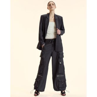 Cynthia Rowley Pinstripe Cargo Pants