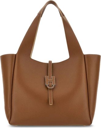 Hogan H-Buckle Calfskin Structured Tote Bag