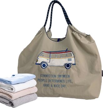 Generic Reusable Grocery Bags - Heavy Duty Compact Pocket Tote,Washable Beach Bag,for School Grocery Store Supermarket Shop Indoor Outdoor Family Friends Chri