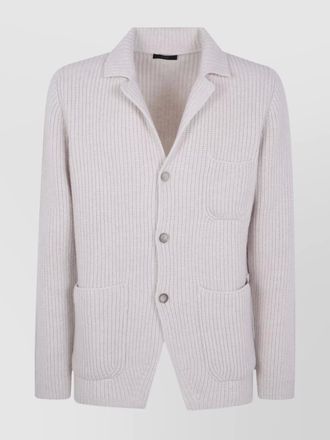 Fay knitwear with shawl collar and front pockets