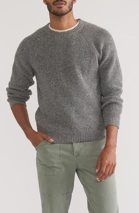 Marine Layer Inverness Crewneck Nep Cotton Blend Sweater in Mid Grey at Nordstrom, Size Xx-Large