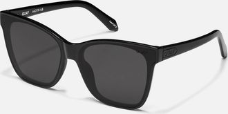 Quay Womens After Party Extra Large Sunglasses In Black/black