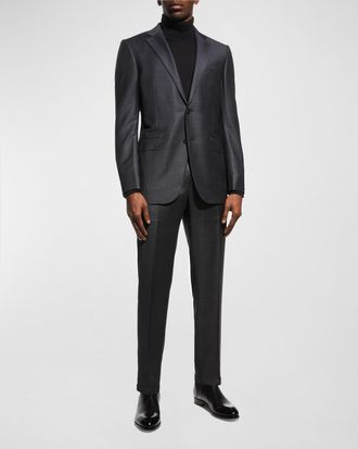 Ermenegildo Zegna Mens Wool Tic-Weave Suit