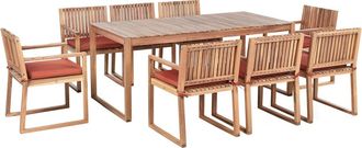 Beliani Conjunto de comedor 8 personas de madera marr&oacute;n