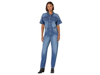 Free People Marci Jumpsuit Womens Jumpsuit & Rompers One Piece High Noon : MD (Womens 8-10), Denim/Cotton