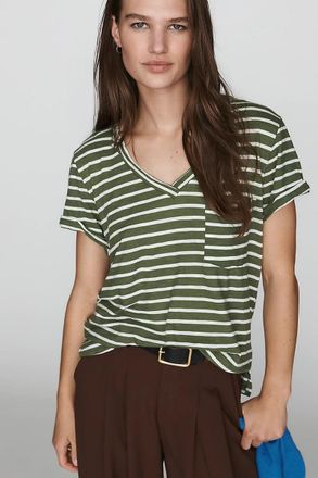 Pilcro Quinn Drapey V-Neck Tee