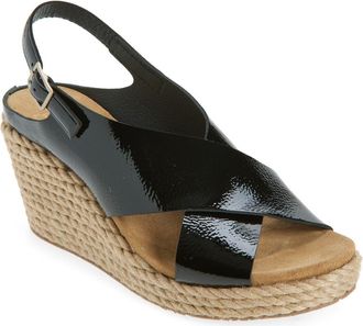 Pedro Garcia Avis Platform Wedge Sandal in Black Castoro Naplack at Nordstrom, Size 7.5Us