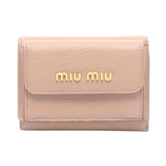 Miu Miu Pre-owned Wallets, female, Pink, Size: ONE SIZE Pre-owned Madras leather tri fold wallet