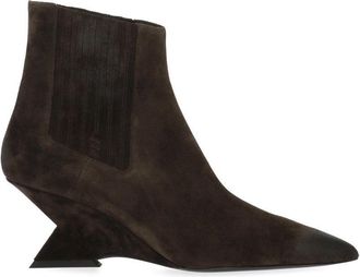 The Attico Brown Cheope Wedge Suede Boots