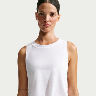 Nike Womens SKIMS Performance Cotton Blend Cropped Tank Top in White | IV6866-125