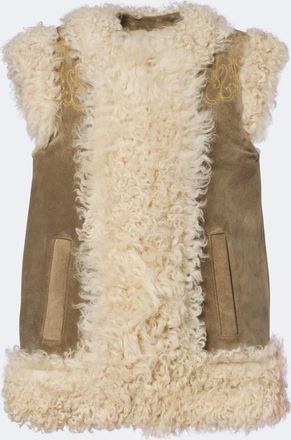 Etro Shearling-lined embroidered vest