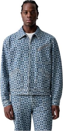 Kenzo Kenzogram Utility Jacket - Heren - Jassen - Blauw - Maat: S Katoen