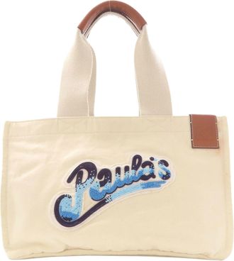Loewe White Canvas Tote Bag (Pre-Owned)
